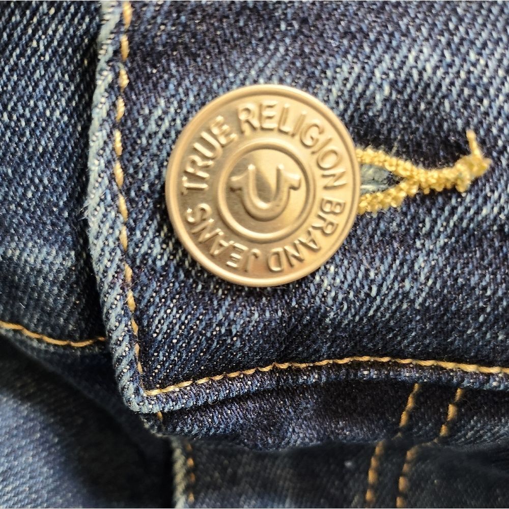 True Religion Ricky Relaxed Flap Straight Dark Woodland Wash Jeans Size 36 - Picture 6 of 10